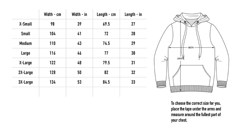 Size chart for This Modern Love Grey Hoodie